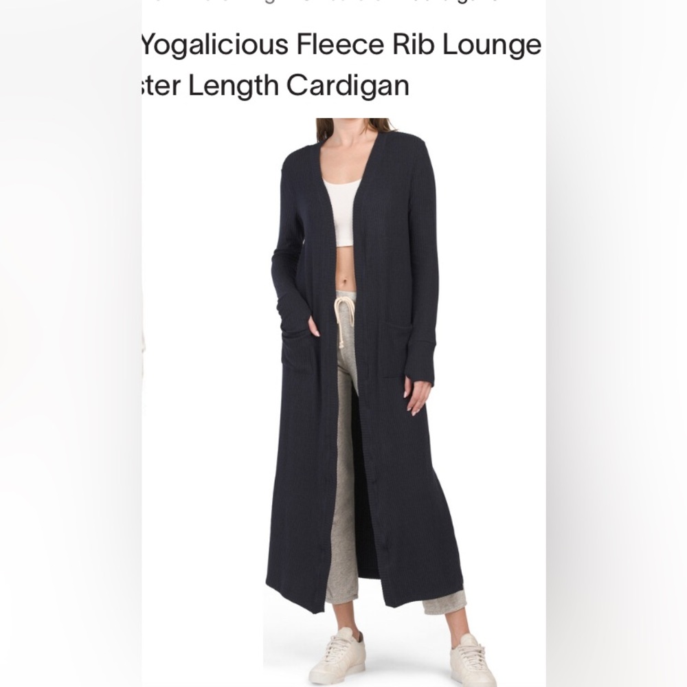 Yogalicious Long Ribbed Cardigan